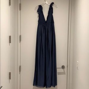 Alice & Olivia Empire Waist Silk Royal Blue Dress